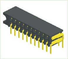 2.54mm Benyw Pennawd Rhes Ddeuol Ongl Ochr MynediadH:5.9